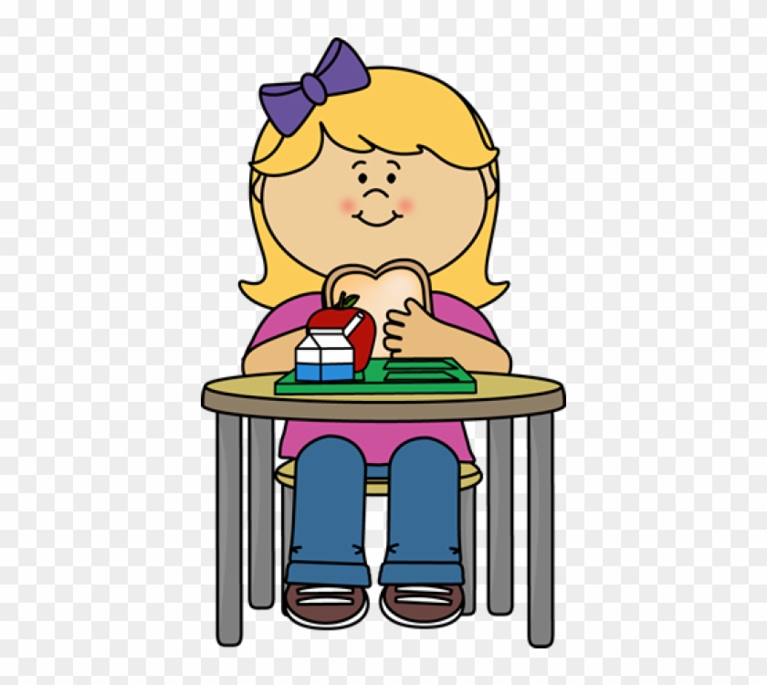 Girl Eating Cafeteria Lunch - Girl Eating Cafeteria Lunch #1514380