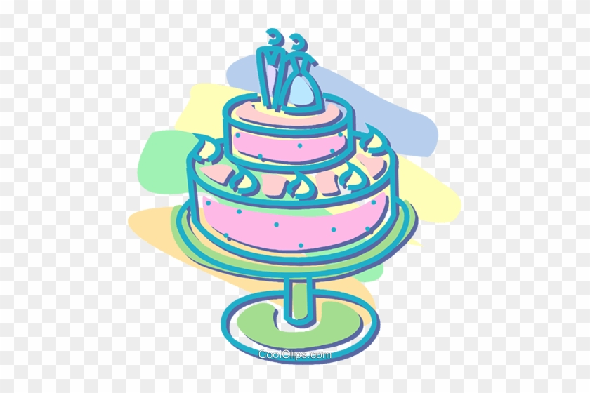 Wedding Cake Royalty Free Vector Clip Art Illustration - Wedding Cake Royalty Free Vector Clip Art Illustration #1514695