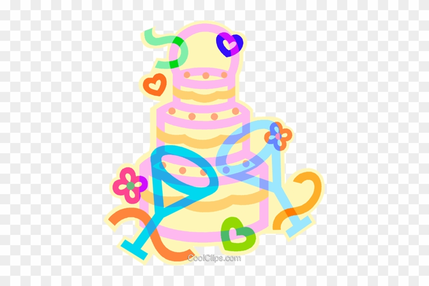 Wedding Cake Royalty Free Vector Clip Art Illustration - Wedding Cake Royalty Free Vector Clip Art Illustration #1514700