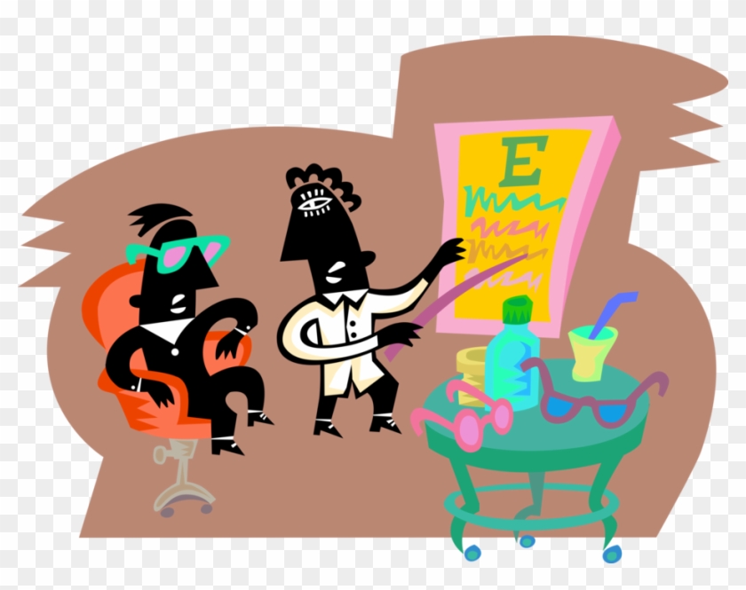 Receiving From Eye Doctor Vector Image Illustration - Receiving From Eye Doctor Vector Image Illustration #1514979