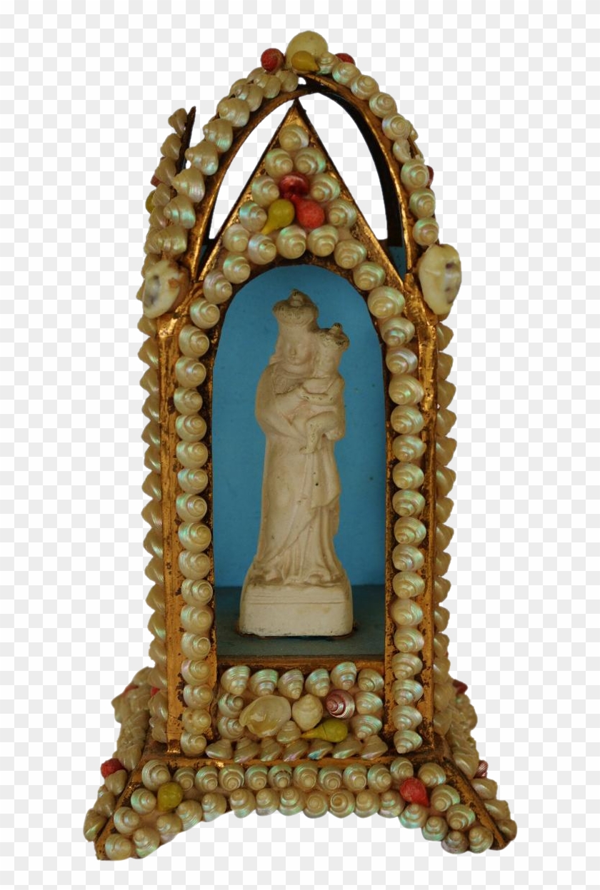 Victorian Shell Art ~ Madonna & Child Grotto Shrine - Victorian Shell Art ~ Madonna & Child Grotto Shrine #1515221