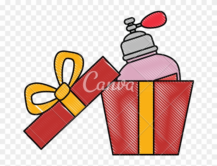 Giftbox With Women Perfume Bottle Icon - Giftbox With Women Perfume Bottle Icon #1515408