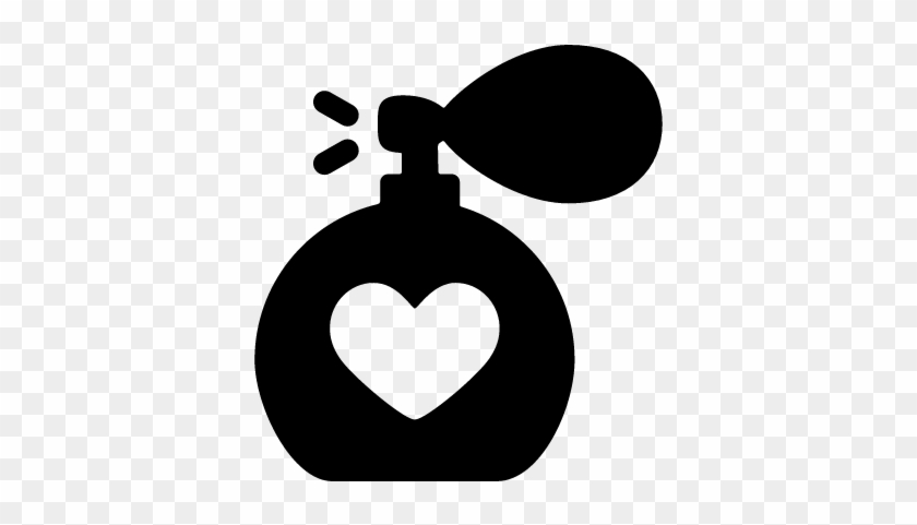Perfume Bottle With Heart Vector - Perfume Bottle With Heart Vector #1515414