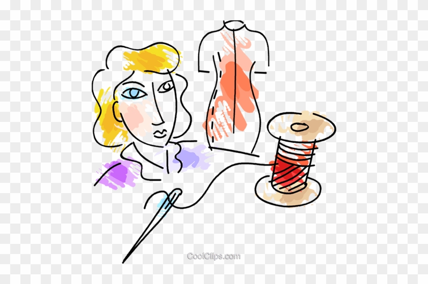 Seamstress Royalty Free Vector Clip Art Illustration - Seamstress Royalty Free Vector Clip Art Illustration #1515575