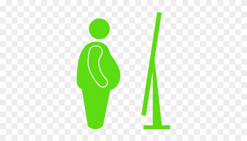 Obese Figure In Front Of Mirror - Obese Figure In Front Of Mirror #1516810