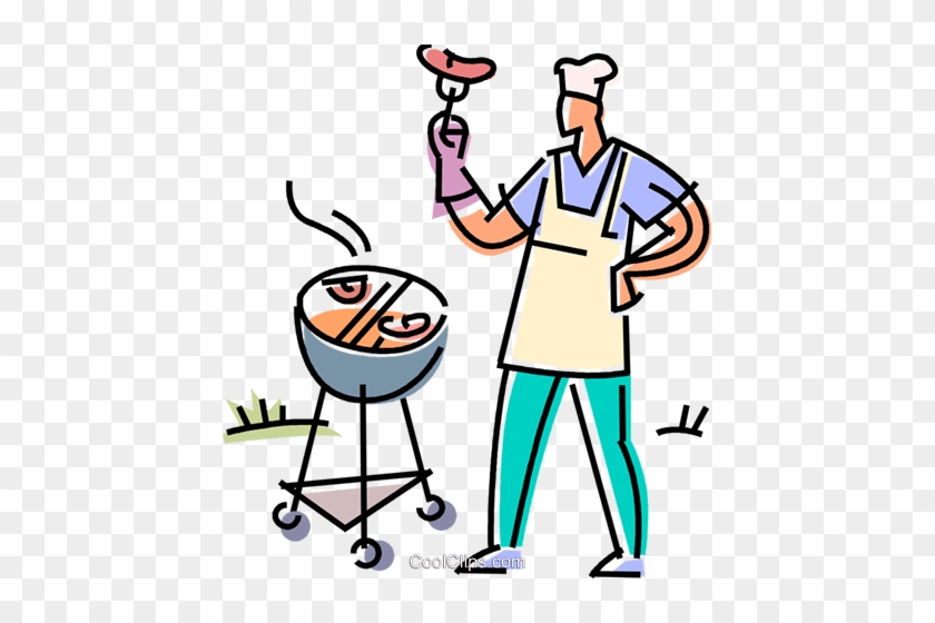 Man Preparing Food On The Barbecue Royalty Free Vector - Man Preparing Food On The Barbecue Royalty Free Vector #1516869