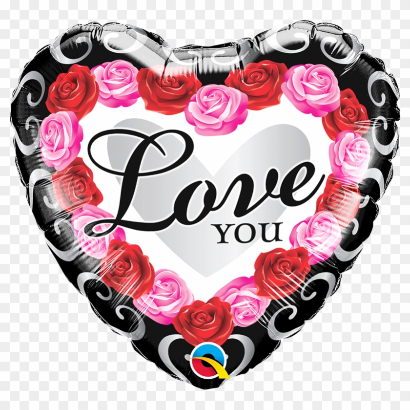 Love You Red Rose Frame Foil Balloon Q54858 - Love You Red Rose Frame Foil Balloon Q54858 #1517470