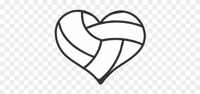 Volleyball Heart Decal 275″ White/black 1 Per Sheet - Volleyball Heart Decal 275″ White/black 1 Per Sheet #1518376
