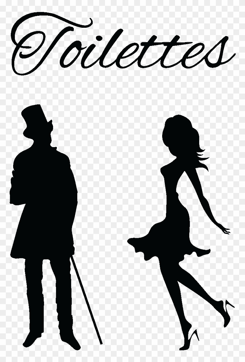 Sticker Porte Toilettes Silhouettes Homme Et Femme - Sticker Porte Toilettes Silhouettes Homme Et Femme #1518617