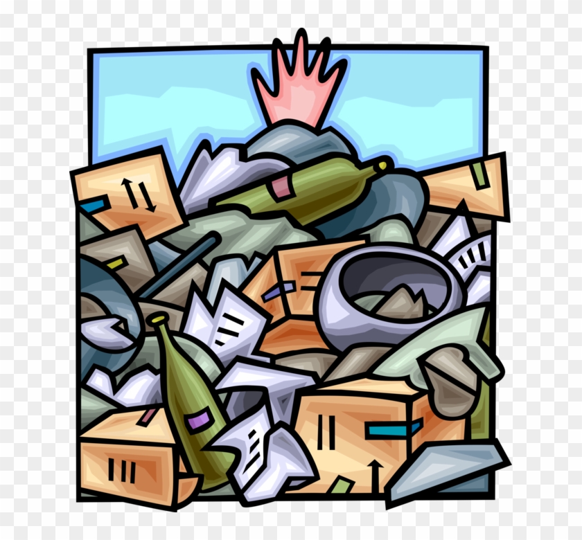Hand Buried Under Pile Of Garbage Vector - Hand Buried Under Pile Of Garbage Vector #1520005