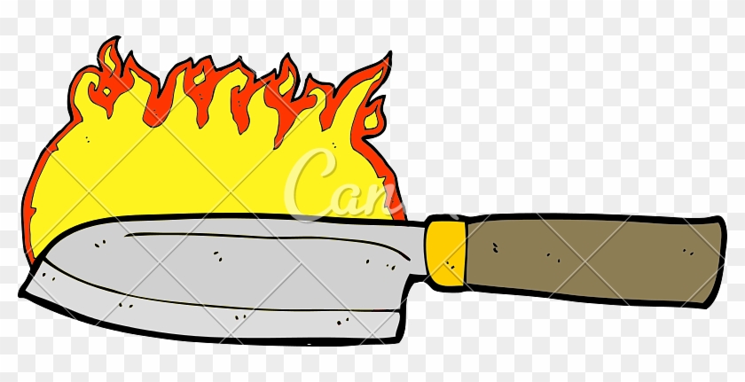 Cartoon Kitchen Knife On Fire - Cartoon Kitchen Knife On Fire #1520777