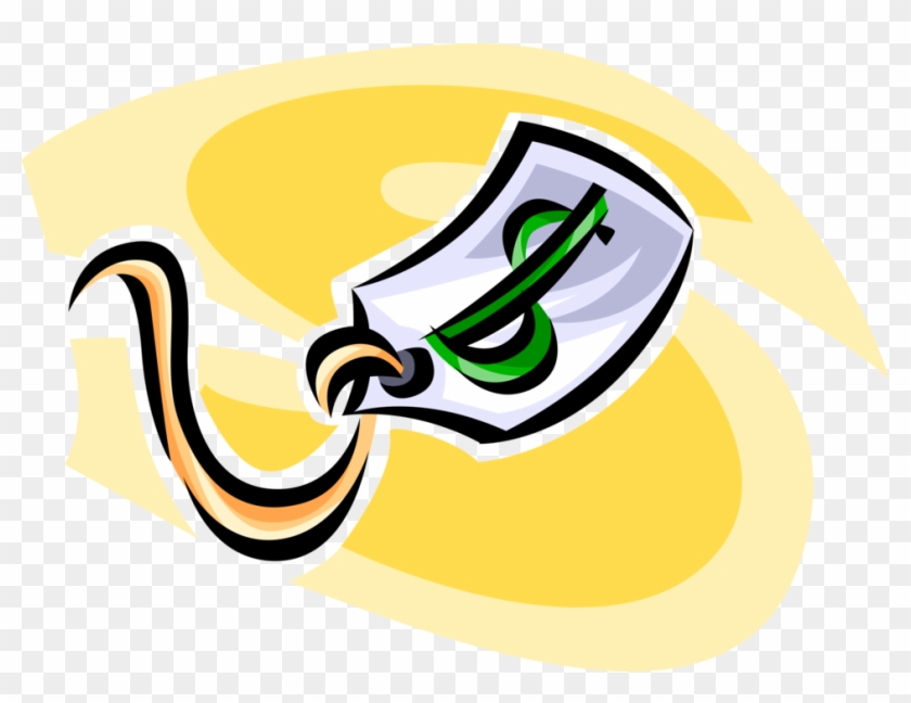 Vector Illustration Of Retail Sales Tag With Cash Money - Vector Illustration Of Retail Sales Tag With Cash Money #1521002