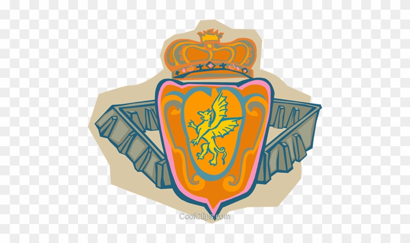 Crown And Shield Royalty Free Vector Clip Art Illustration - Crown And Shield Royalty Free Vector Clip Art Illustration #1521765