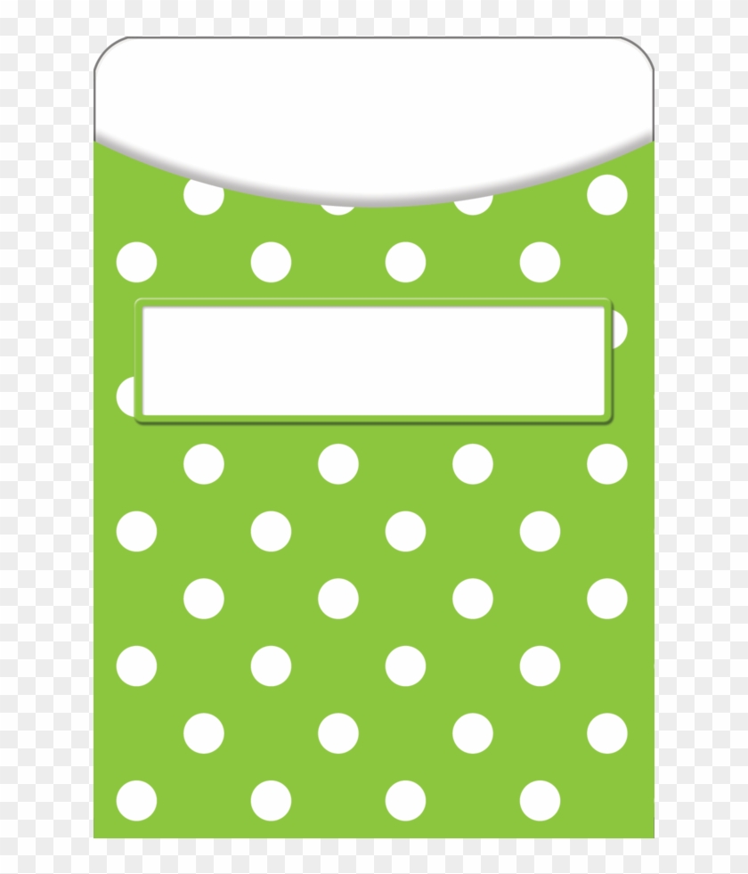 Lime Polka Dots Library Pockets Tcr5551 Teacher Feather - Lime Polka Dots Library Pockets Tcr5551 Teacher Feather #1521804