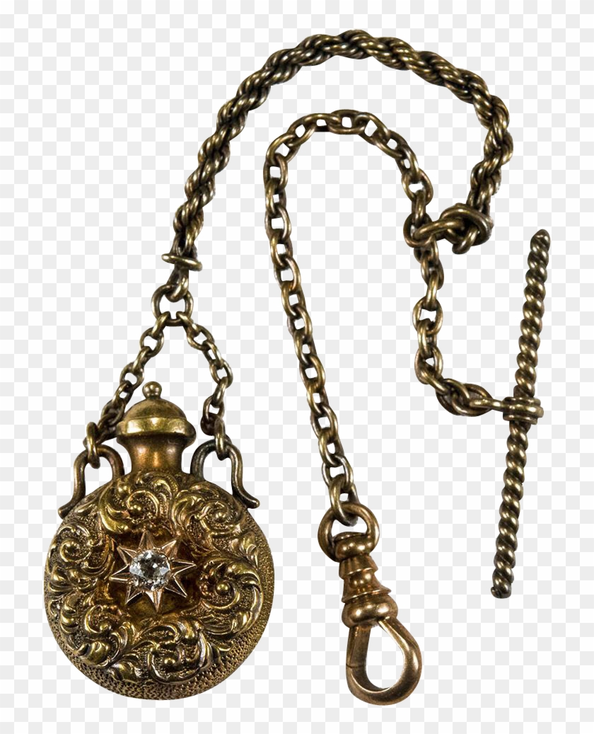 Antique Georgian Perfume Bottle Pendant Gold Watch - Antique Georgian Perfume Bottle Pendant Gold Watch #1522221