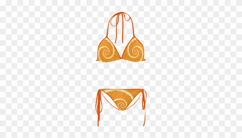 Citrus Orange Spiral Droste Custom Bikini Swimsuit - Citrus Orange Spiral Droste Custom Bikini Swimsuit #1523276