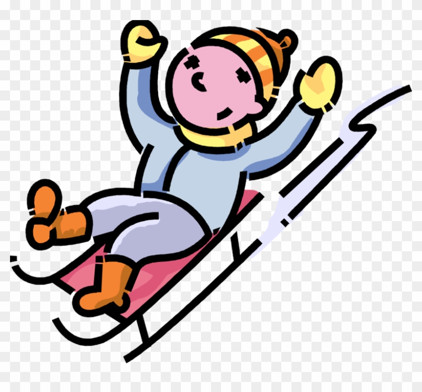 Jpg Freeuse Boy Slides Down Hill On Toboggan Vector - Jpg Freeuse Boy Slides Down Hill On Toboggan Vector #1523911