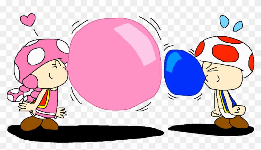 Toad And Toadette's Bubble Gum Blowing Color By Pokegirlrules - Toad And Toadette's Bubble Gum Blowing Color By Pokegirlrules #1524041