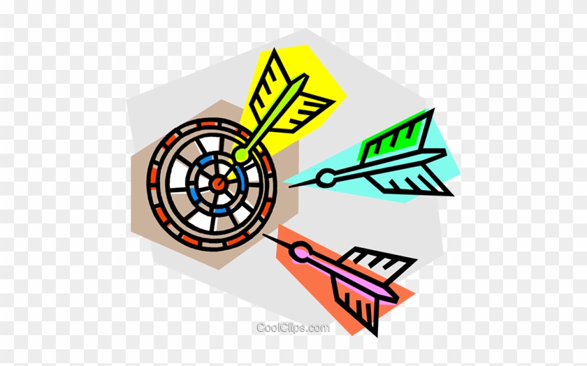 Darts And Dartboard Royalty Free Vector Clip Art Illustration - Darts And Dartboard Royalty Free Vector Clip Art Illustration #1524136