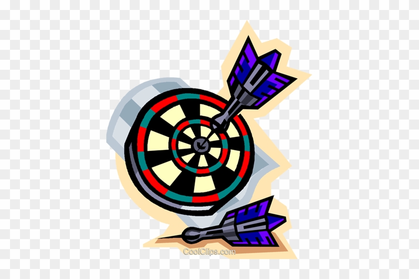 Darts In Dartboard Royalty Free Vector Clip Art Illustration - Darts In Dartboard Royalty Free Vector Clip Art Illustration #1524142