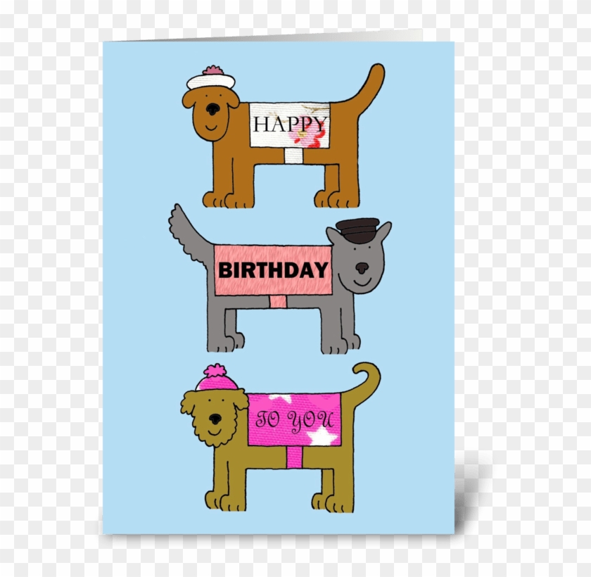 Dogs In Coats And Hats, Happy Birthday Greeting Card - Dogs In Coats And Hats, Happy Birthday Greeting Card #1524456