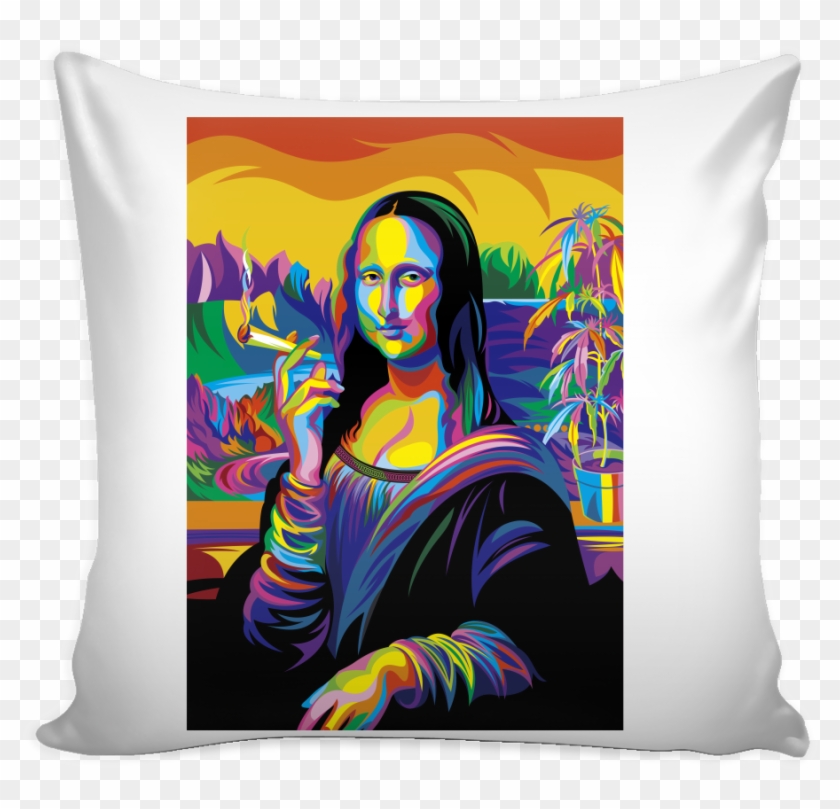 Mona Lisa Smoking Art Pillow Cover - Mona Lisa Smoking Art Pillow Cover #1524494