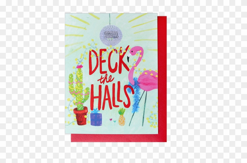Deck The Halls Flamingo Card - Deck The Halls Flamingo Card #1524934