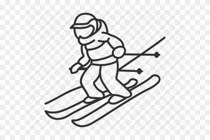 Skiing Clipart Sketch - Skiing Clipart Sketch #1525812