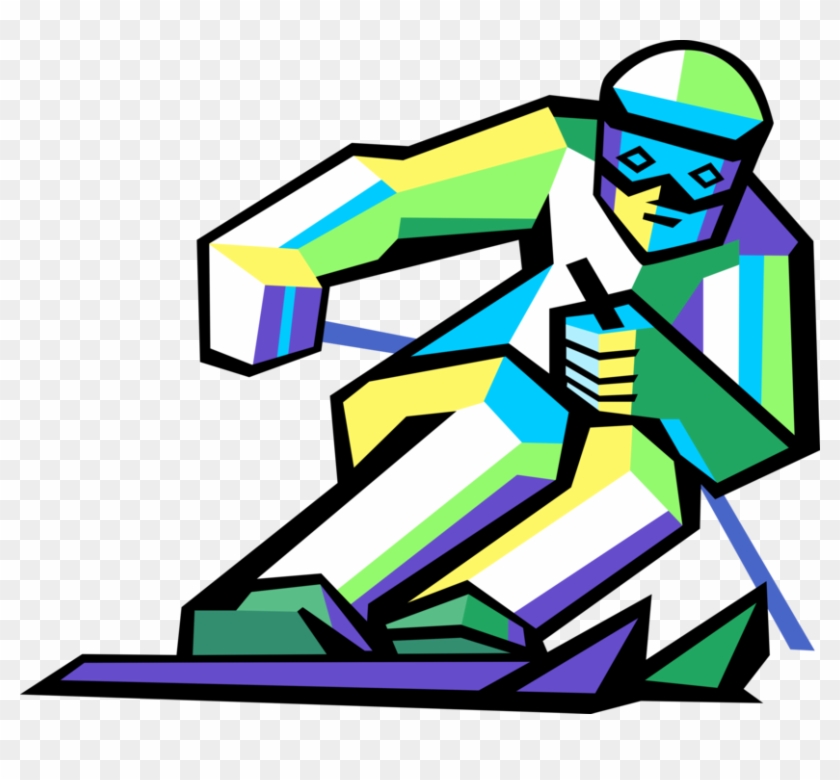 Vector Free Alpine Skier Races Down The Vector Image - Vector Free Alpine Skier Races Down The Vector Image #1525813