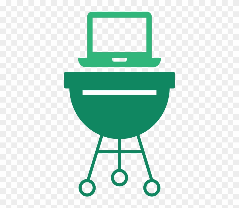 Image Of A Computer Cooking On A Charcoal Grill, A - Image Of A Computer Cooking On A Charcoal Grill, A #1526519
