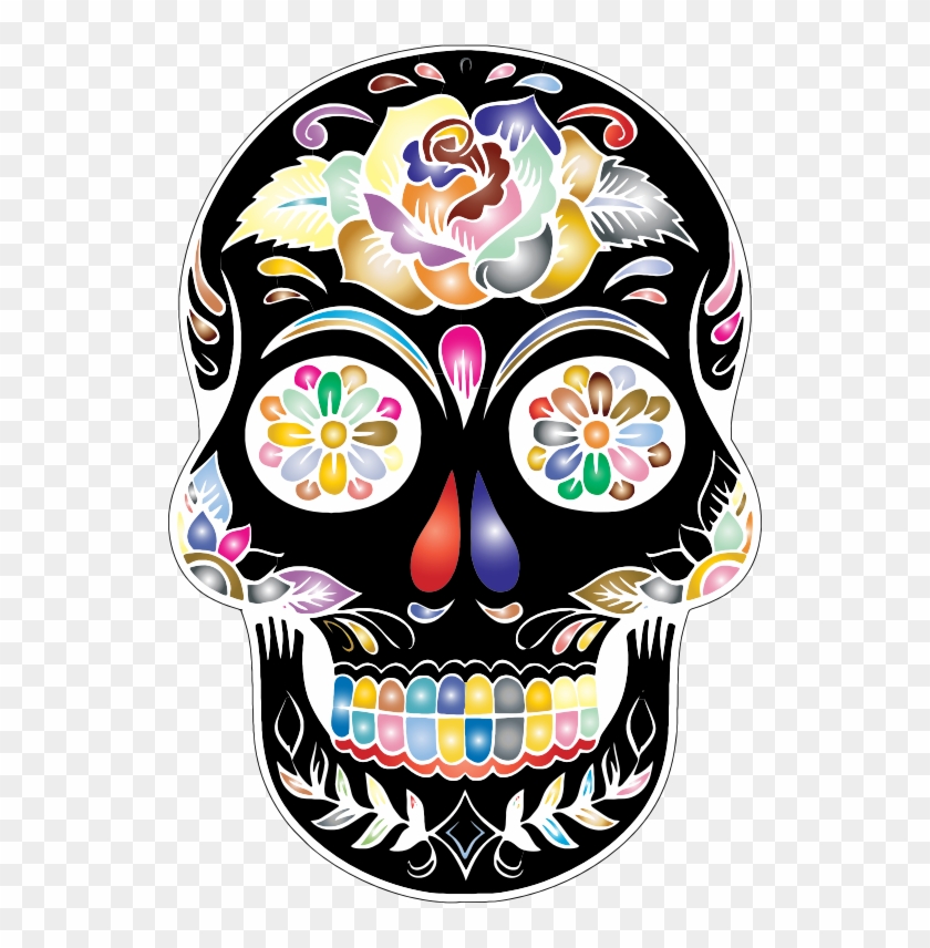 Prismatic Sugar Skull Silhouette By Karen Arnold - Prismatic Sugar Skull Silhouette By Karen Arnold #1526930