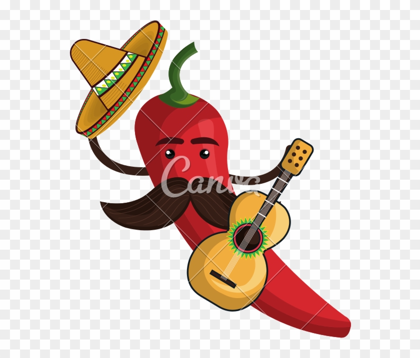 Hot Chili Pepper With Mexican Hat - Hot Chili Pepper With Mexican Hat #1527365