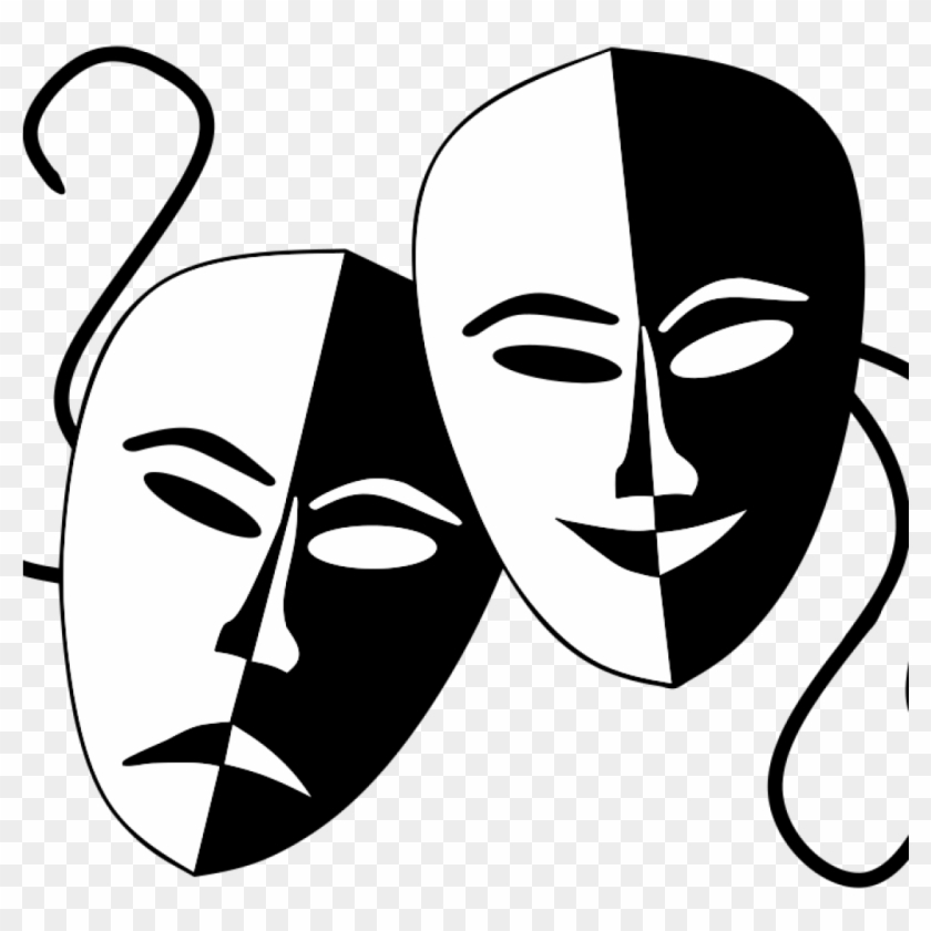 Theatre Masks Clip Art Onlinelabels Clip Art Tragedy - Theatre Masks Clip Art Onlinelabels Clip Art Tragedy #1528198