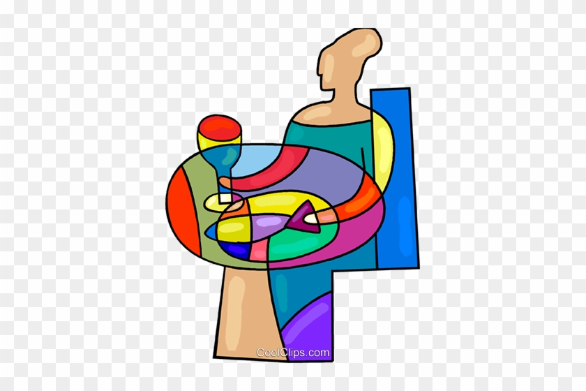 Woman Having Fish With Wine For Dinner Royalty Free - Woman Having Fish With Wine For Dinner Royalty Free #1528715