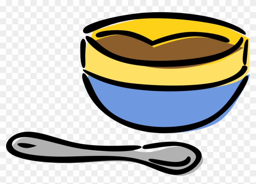 Vector Illustration Of Dessert Dish In Bowl With Spoon - Vector Illustration Of Dessert Dish In Bowl With Spoon #1529125