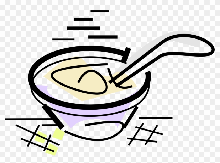 Vector Illustration Of Soup Bowl With Hot Soup And - Vector Illustration Of Soup Bowl With Hot Soup And #1529129