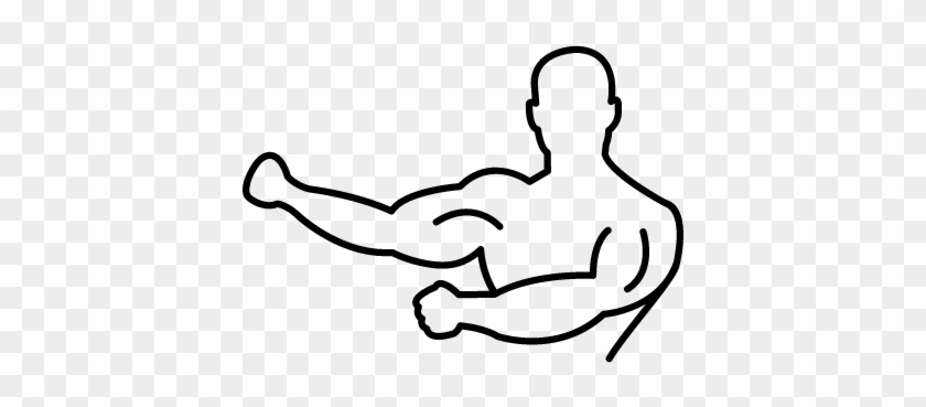 Human Outline Flexing Muscles Vector - Human Outline Flexing Muscles Vector #1529590