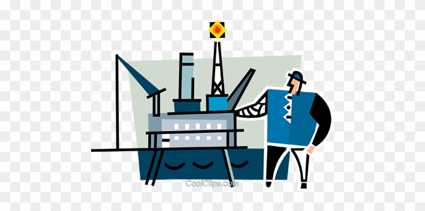Man At A Offshore Oil Rig Royalty Free Vector Clip - Man At A Offshore Oil Rig Royalty Free Vector Clip #1530130
