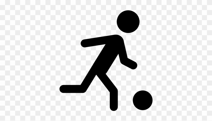 Soccer Player Running Behind The Ball Vector - Soccer Player Running Behind The Ball Vector #1530162