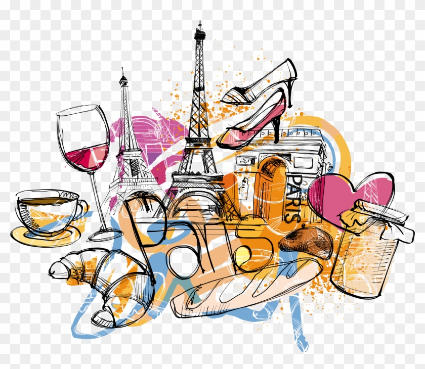 Eiffel Tower Architecture Cartoon Illustration Theme - Eiffel Tower Architecture Cartoon Illustration Theme #1530551