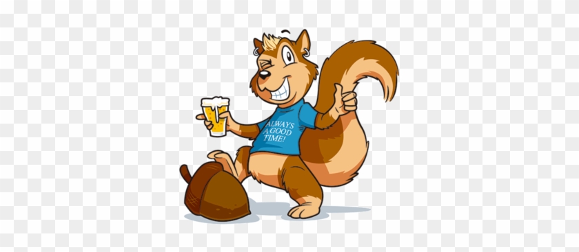Nutty The Squirrel - Squirrel Cartoon With A Beer #237466
