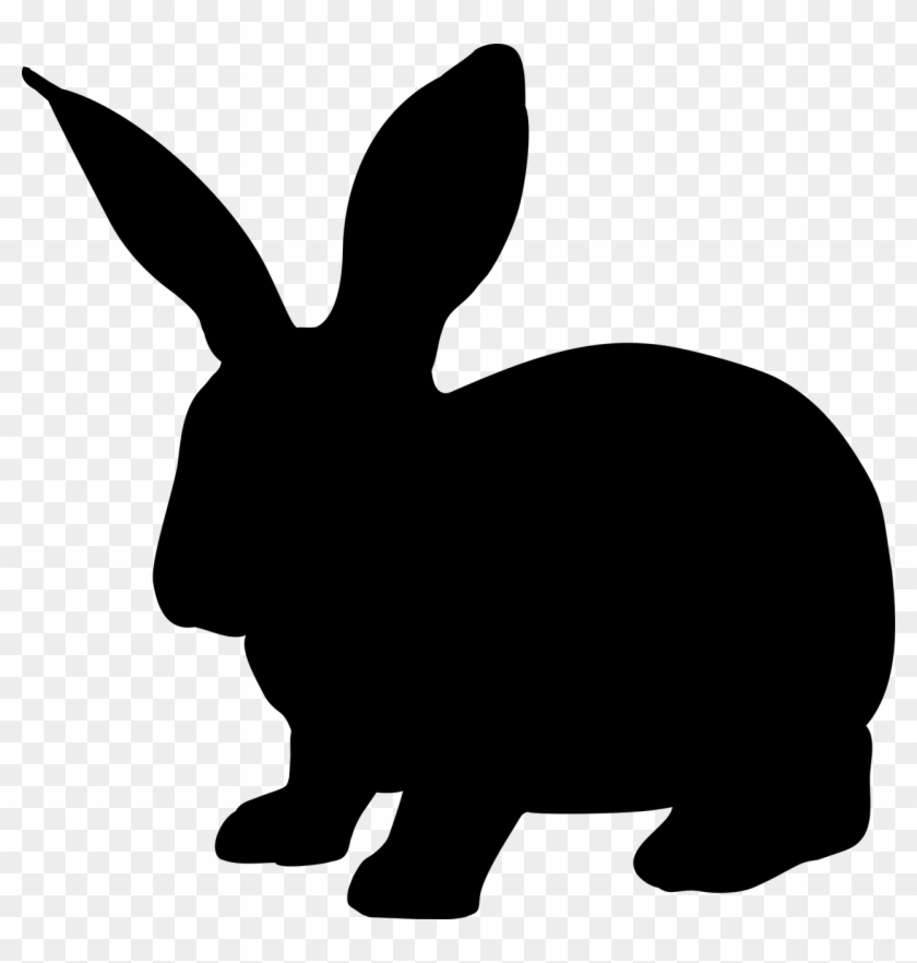 Hase Clipart Schwarz Weiß - Rabbit Silhouette #237480