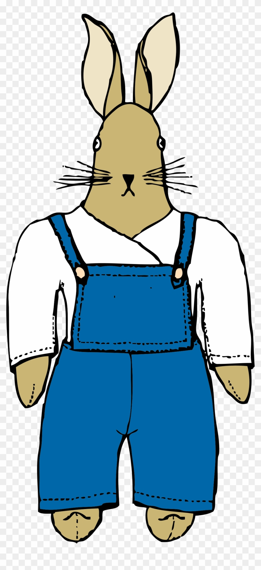 Free Bunny In Overalls Front View - Overall Clip Art #237586