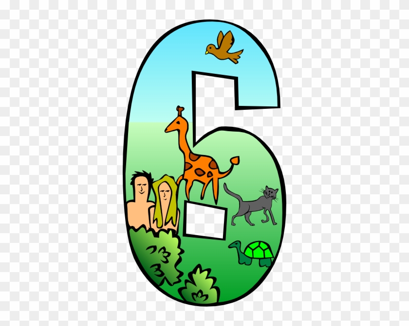 Number 6 Clip Art - 7 Days Of Creation #237669