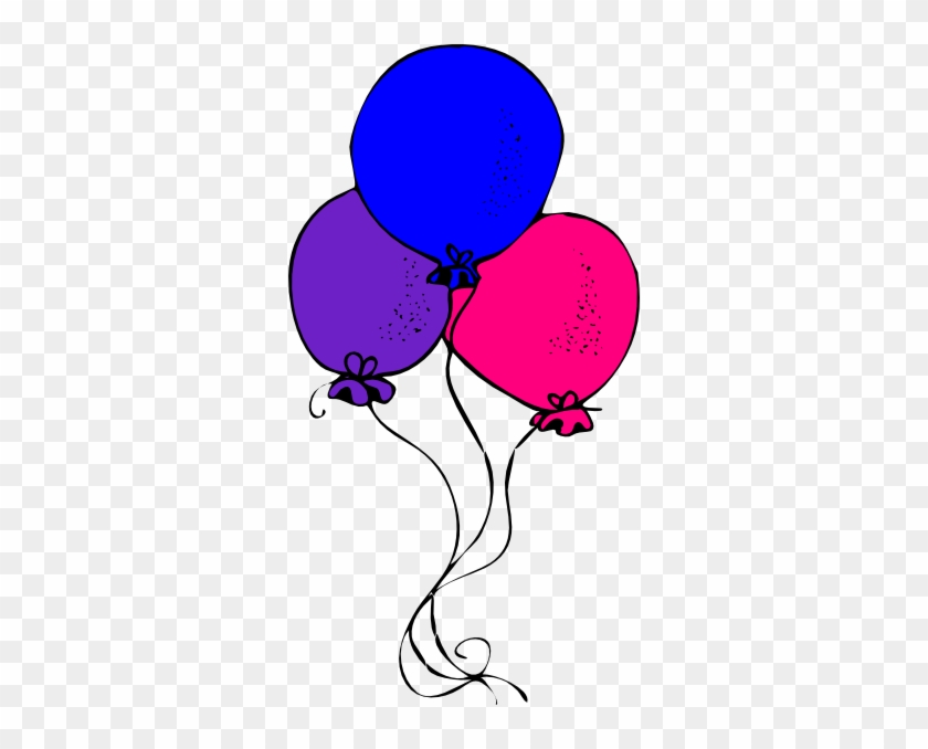 Pink Blue Purple Balloons Clip Art - Pink And Purple Balloons #238110