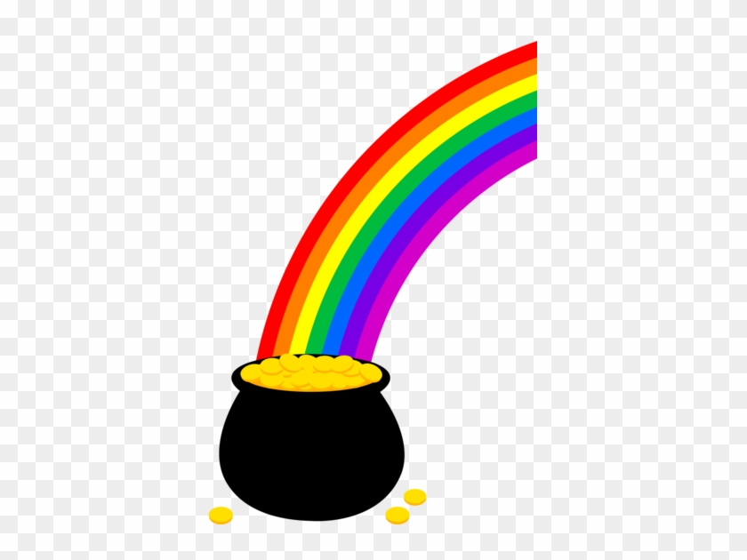 Rainbow With Pot Of Gold Clip Art - Pot Of Gold With Rainbow #238273