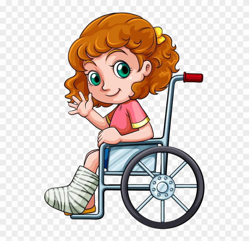 Personnages, Illustration, Individu, Personne, Gens - Little Girl Drawing In Wheelchair #238330