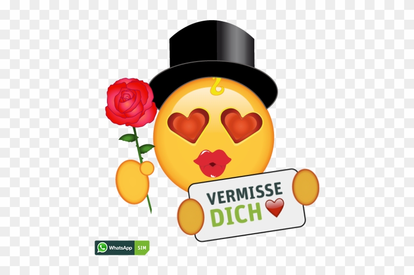 Gute Besserung Emoticon Mit Locke Und Rose - Smiley Ich Vermisse Dich #238379