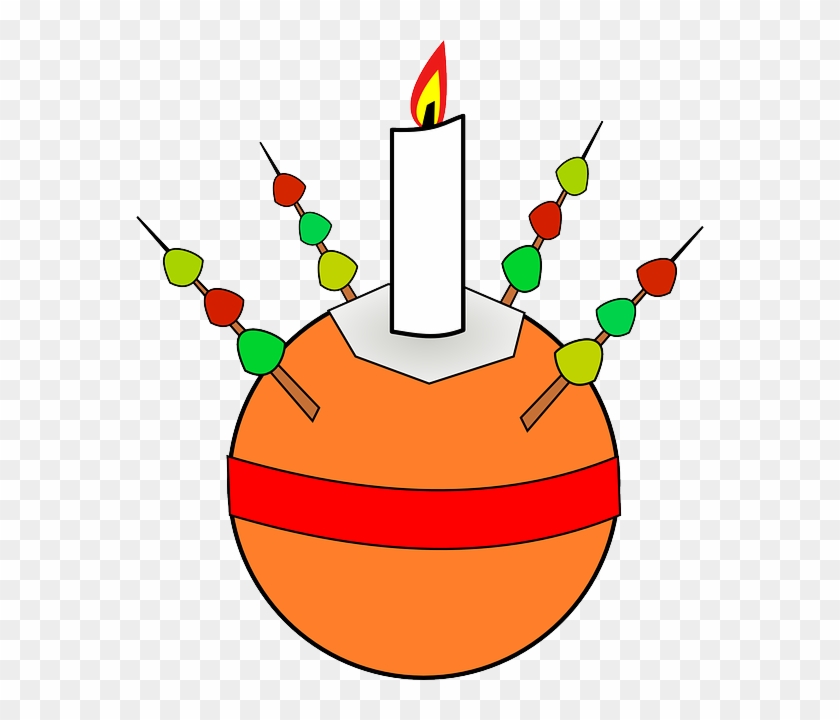 Sweet Candle, Light, Apple, Sweet - Christingle Clipart #238448