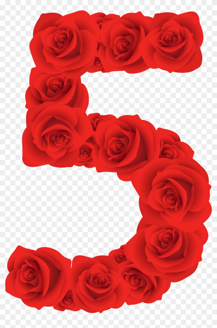 Clipart Images, Red Roses, Numbers, Poems, Empire, - Number 5 In Roses #238547